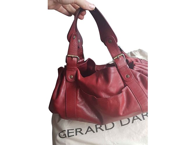 Borsa a mano Gerard Darel 24H in pelle rosso scuro Bordò - vista 2