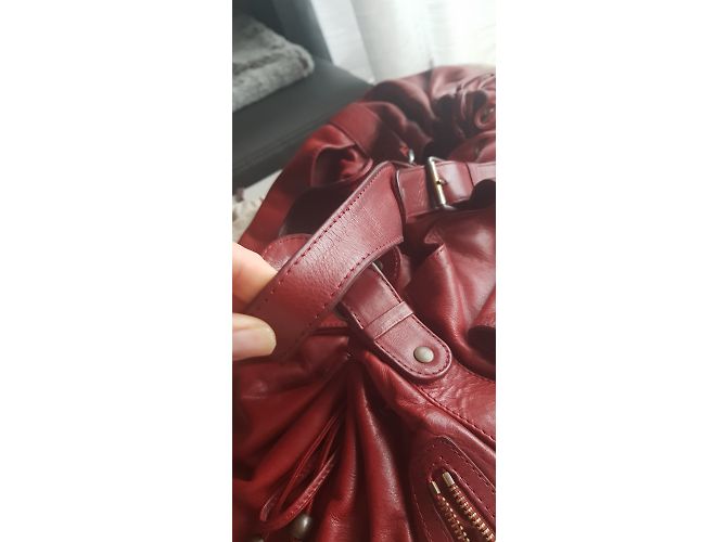 Borsa a mano Gerard Darel 24H in pelle rosso scuro Bordò - vista 3