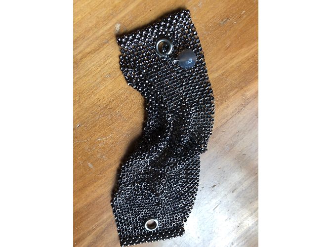 Autre Marque Bracciale manchette Laura B maglia argentata Argento - vista 2