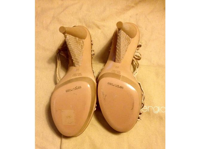 Décolleté Sergio Rossi Python Beige Tacco 12 cm - vista 5