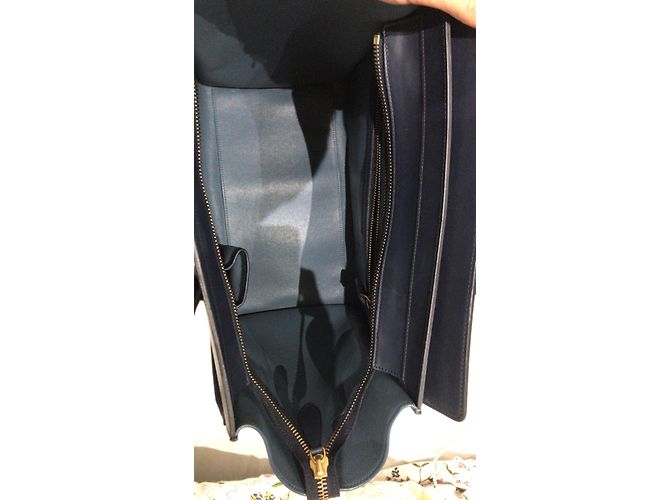 Bolso de mano Céline Mini Luggage en piel azul marino - vista 5