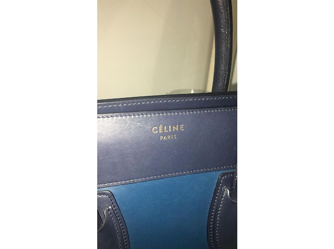 Bolso de mano Céline Mini Luggage en piel azul marino - vista 8