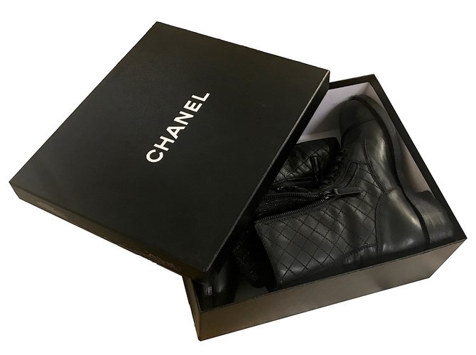 Chanel con scatola! stivaletti stringati Nero - vista 2