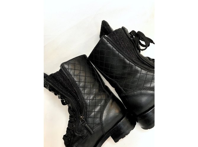 Chanel con scatola! stivaletti stringati Nero - vista 4
