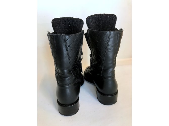Chanel con scatola! stivaletti stringati Nero - vista 6