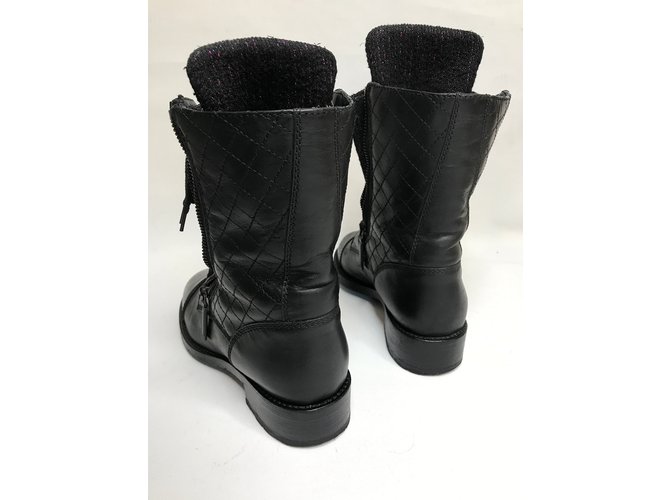 Chanel con scatola! stivaletti stringati Nero - vista 7