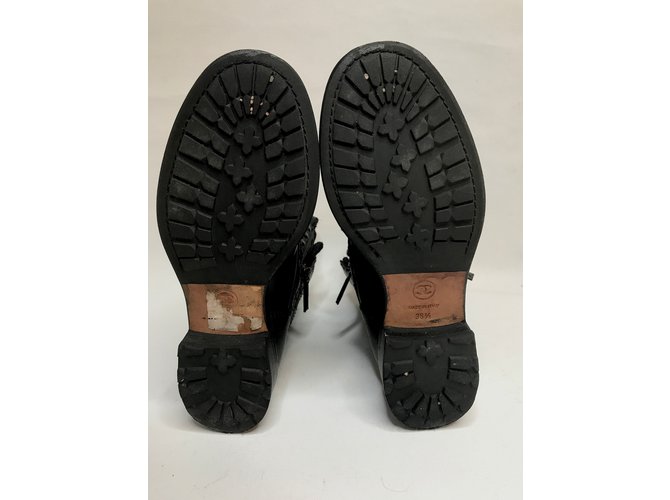 Chanel con scatola! stivaletti stringati Nero - vista 8