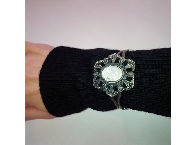 Autre Marque Bracciale Cameo Gunmetal con Madreperla Grigio antracite - vista 2