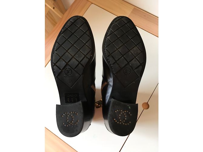 Stivaletti Chanel in pelle nera taglia 36 Nero - vista 8