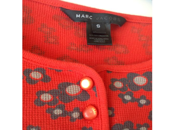 Marc Jacobs Top de Algodón Rojo con Estampado Floral Roja - vista 3