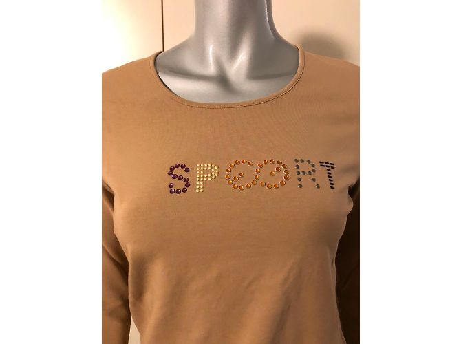 Escada Sport Top Caramel Baumwolle mit Strassmuster Karamell - Ansicht 2