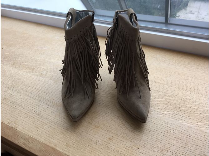 Botines Free Lance de piel de ciervo beige 37 - vista 2