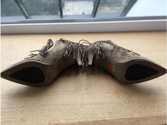 Botines Free Lance de piel de ciervo beige 37 - vista 3