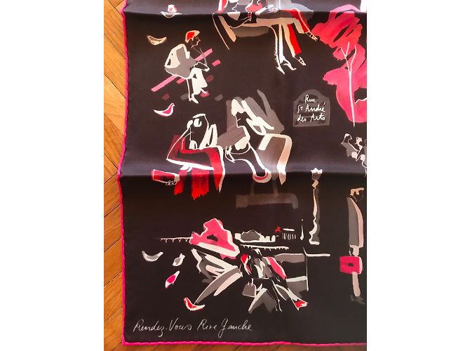 Hermès Hermes Square 70 vintage seta Rendezvous Rive gauche Marrone - vista 2