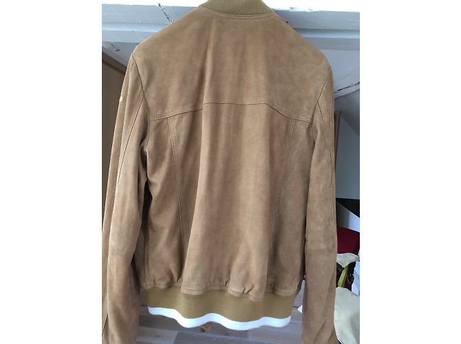 Autre Marque Blouson en daim caramel Polo Black Label Caramelo - vista 3
