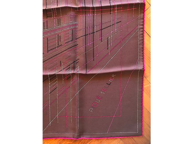 Hermès Hermes Square 70 Sella vintage in seta Cioccolato - vista 3