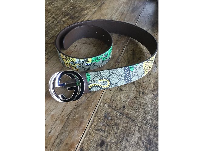 Cinturón Gucci de piel con hebilla GG 80 cm - vista 3
