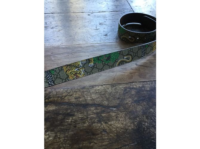 Cinturón Gucci de piel con hebilla GG 80 cm - vista 4