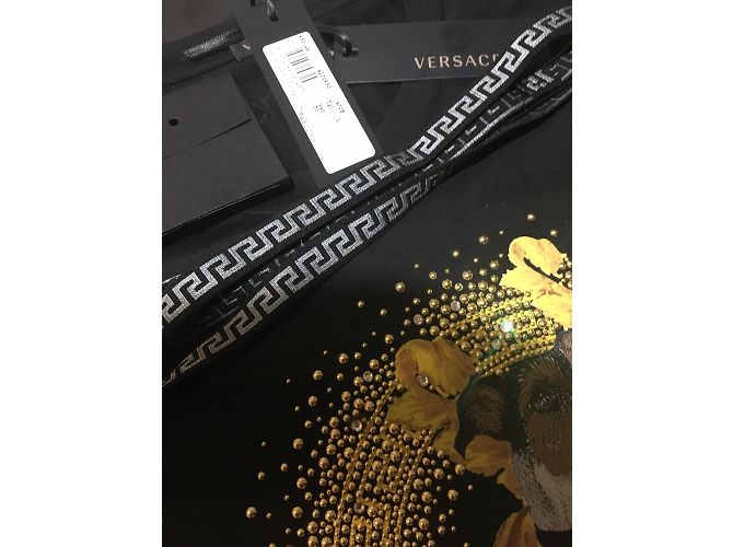 Maglietta Gianni Versace Audrey Capsule Nera in Cotone Nero - vista 5