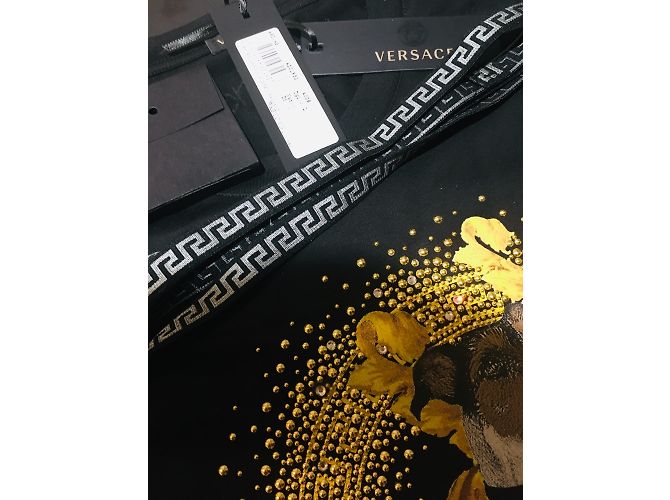 Maglietta Gianni Versace Audrey Capsule Nera in Cotone Nero - vista 6