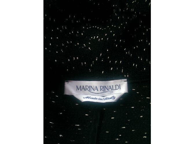 Abrigo Marina Rinaldi Negro con Lunares Blancos de Lana - vista 3