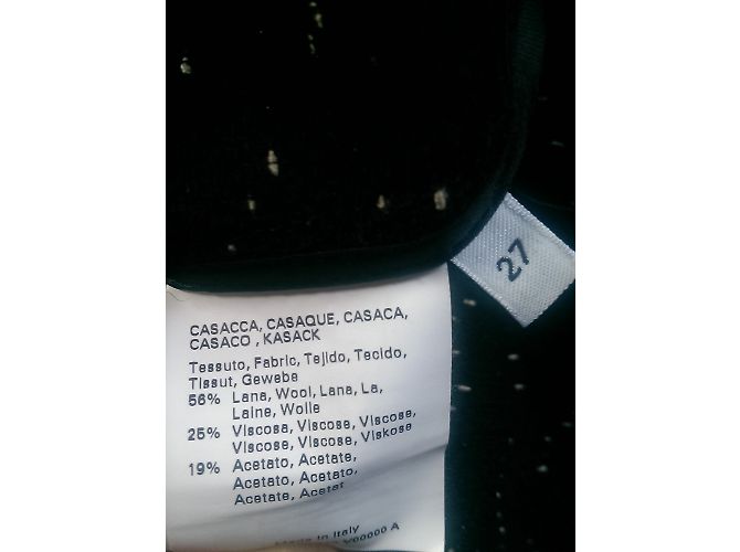 Abrigo Marina Rinaldi Negro con Lunares Blancos de Lana - vista 6