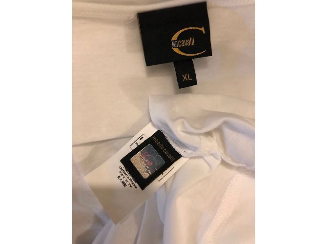 Top de algodón blanco Just Cavalli con estampado de logo - vista 3