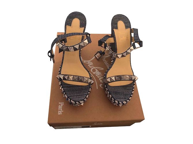 Sandali Christian Louboutin Blu Argento - vista 2