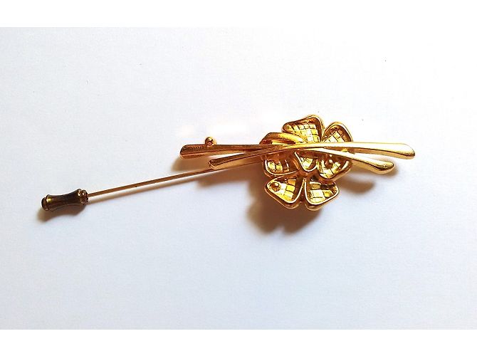Van Cleef & Arpels Logo Pin Goldfarben Metall Golden - Ansicht 4