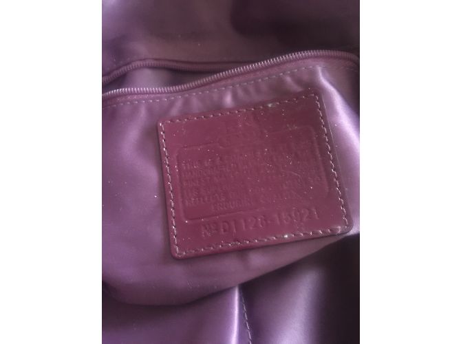 Borsa Satchel Coach in Vernice Prune Prugna - vista 3