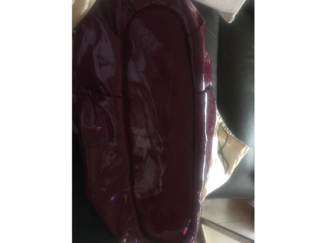 Borsa Satchel Coach in Vernice Prune Prugna - vista 5