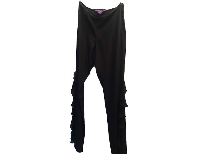 Ralph Lauren Seidenhose mit Rüschen Schwarz - Ansicht 2