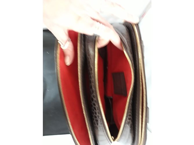 Lancel ADJANI Handtasche aus Leder Grau Krokodilmuster - Ansicht 4