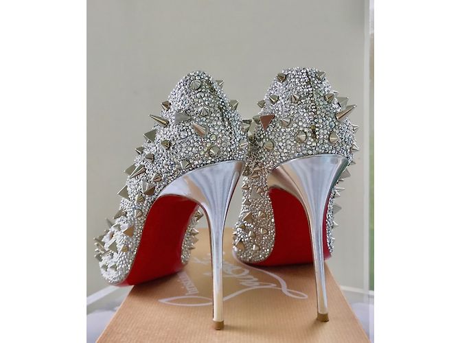 Christian Louboutin Fifi Strass Spikes LOUBOUTIN Argento - vista 2