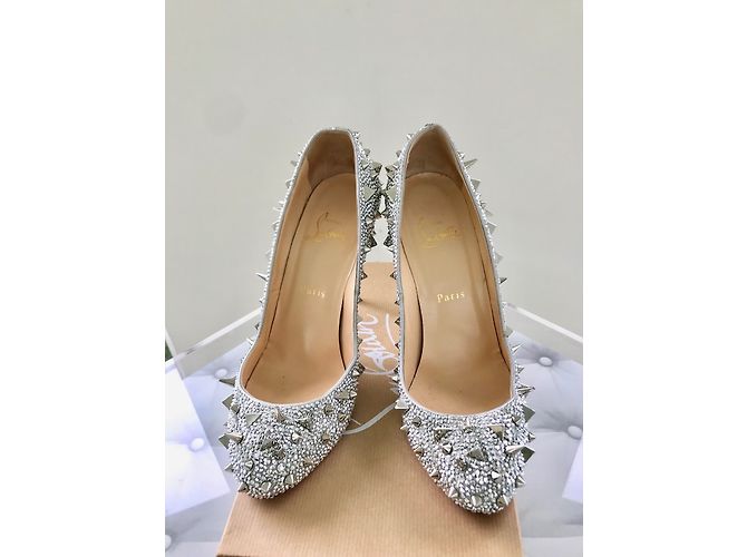 Christian Louboutin Fifi Strass Spikes LOUBOUTIN Argento - vista 3