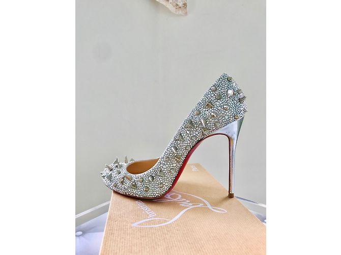 Christian Louboutin Fifi Strass Spikes LOUBOUTIN Argento - vista 5
