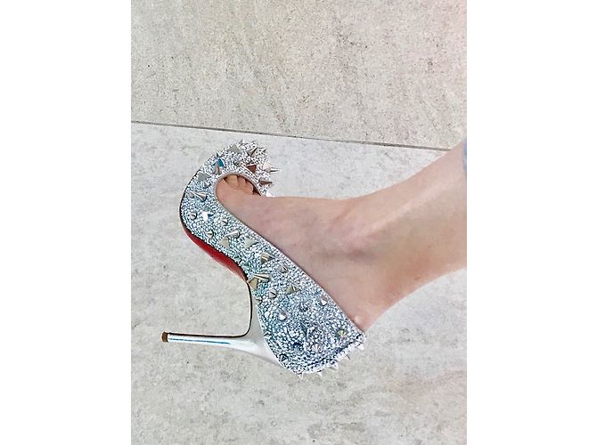 Christian Louboutin Fifi Strass Spikes LOUBOUTIN Argento - vista 6