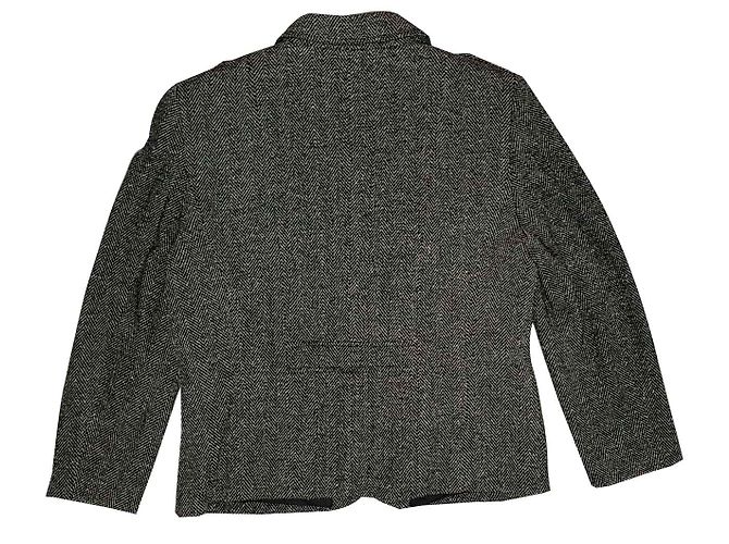 Basler Blazer Jacke Schwarz Weiß Dunkelgrau Seide Wolle Anthrazitgrau - Ansicht 2