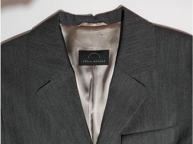 Blazer largo de lana gris Bogner - vista 3
