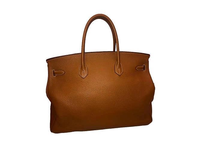 Borsa Hermès Birkin 40 in pelle Clemence Caramello - vista 2