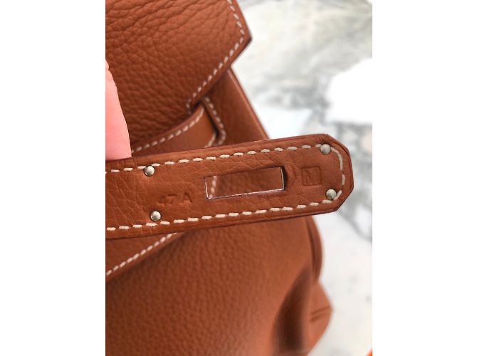 Borsa Hermès Birkin 40 in pelle Clemence Caramello - vista 3
