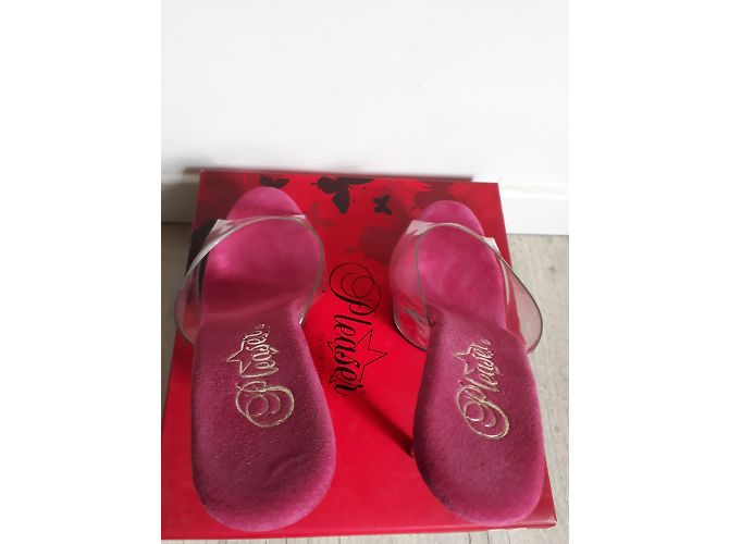 Autre Marque Décolleté trasparenti con rose incastonate rosa - vista 2