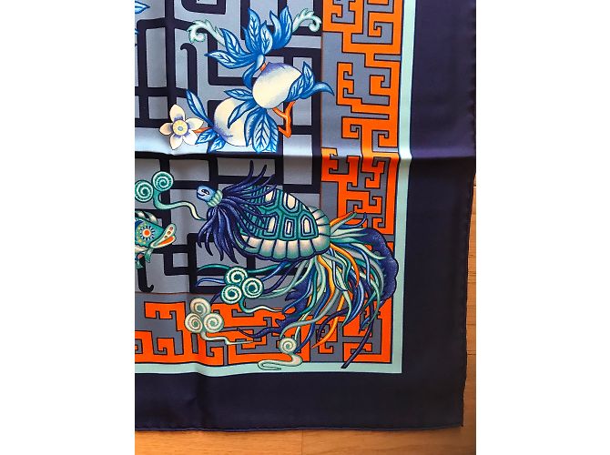 Hermès Hermes Square 90 Turandot eccezionale Blu navy - vista 4