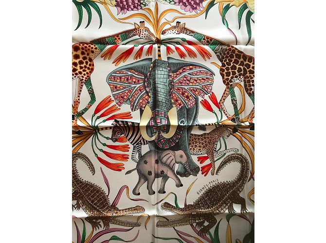 Hermès Hermes Square 90 Lo Zambeze March Bianco - vista 2