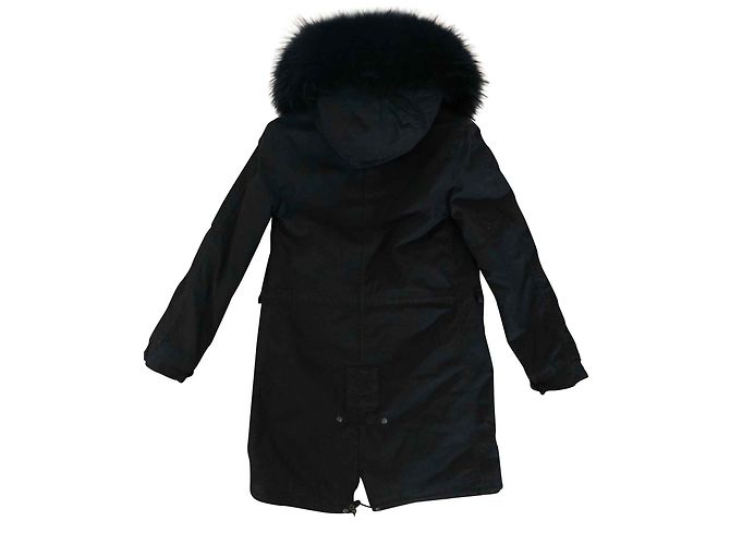Mr and Mrs Furs Parka midi negra con piel murmansky Negro - vista 2