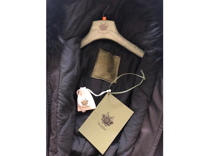 Mr and Mrs Furs Parka midi negra con piel murmansky Negro - vista 4