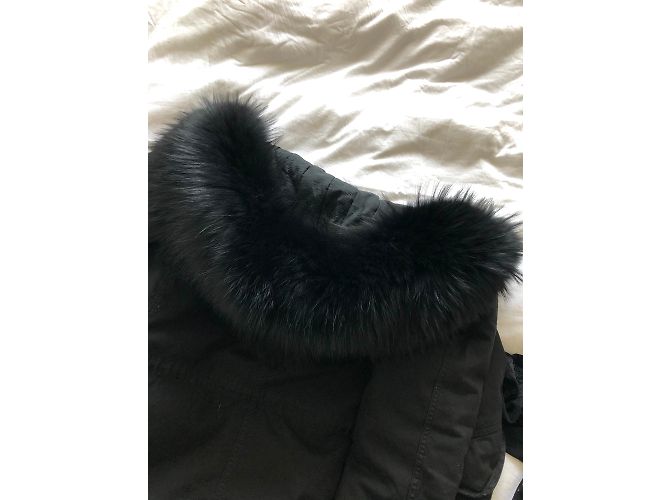 Mr and Mrs Furs Parka midi negra con piel murmansky Negro - vista 8