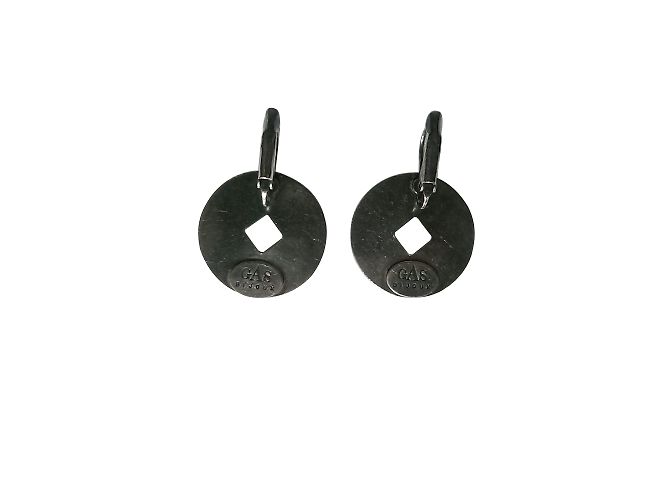 Orecchini Gas in metallo argentato 29mm Argento - vista 2
