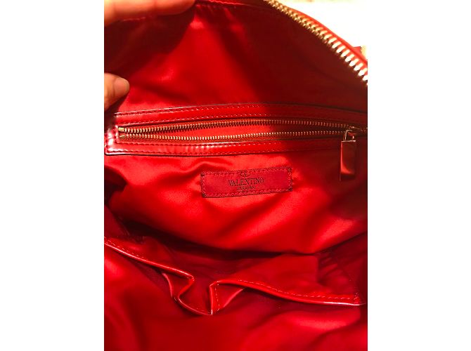 Borsa Valentino Garavani in vernice rossa Rosso - vista 4