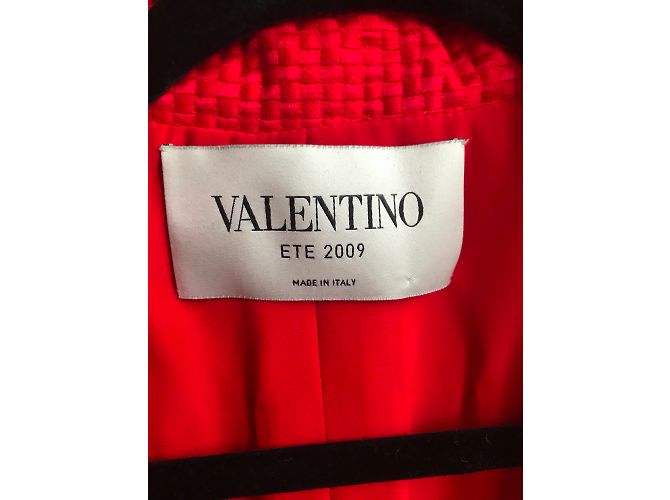 Chaqueta Red Valentino Roja de Algodón con Botón de Flor de Cristal - vista 3